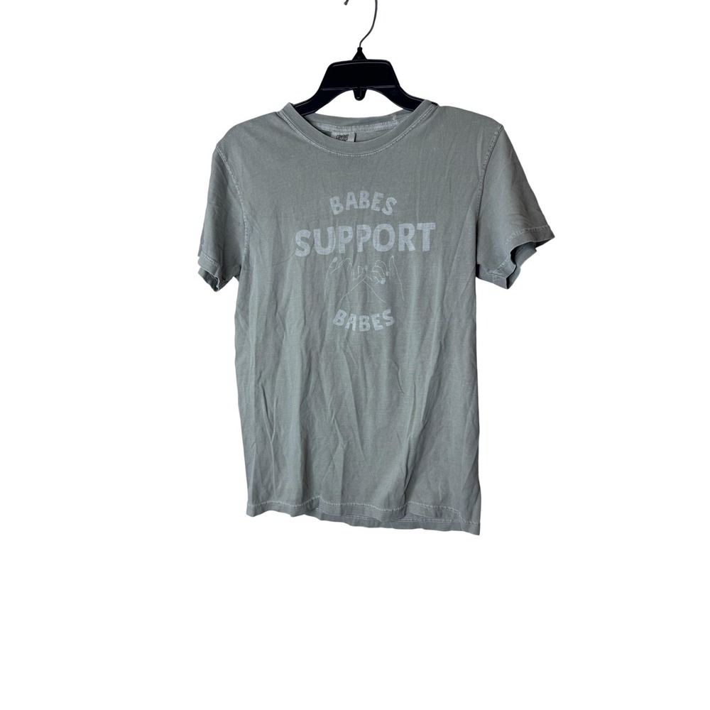 Comfort Colors Shirt Womens Small Green Babes Support Babes Crew Neck Tee